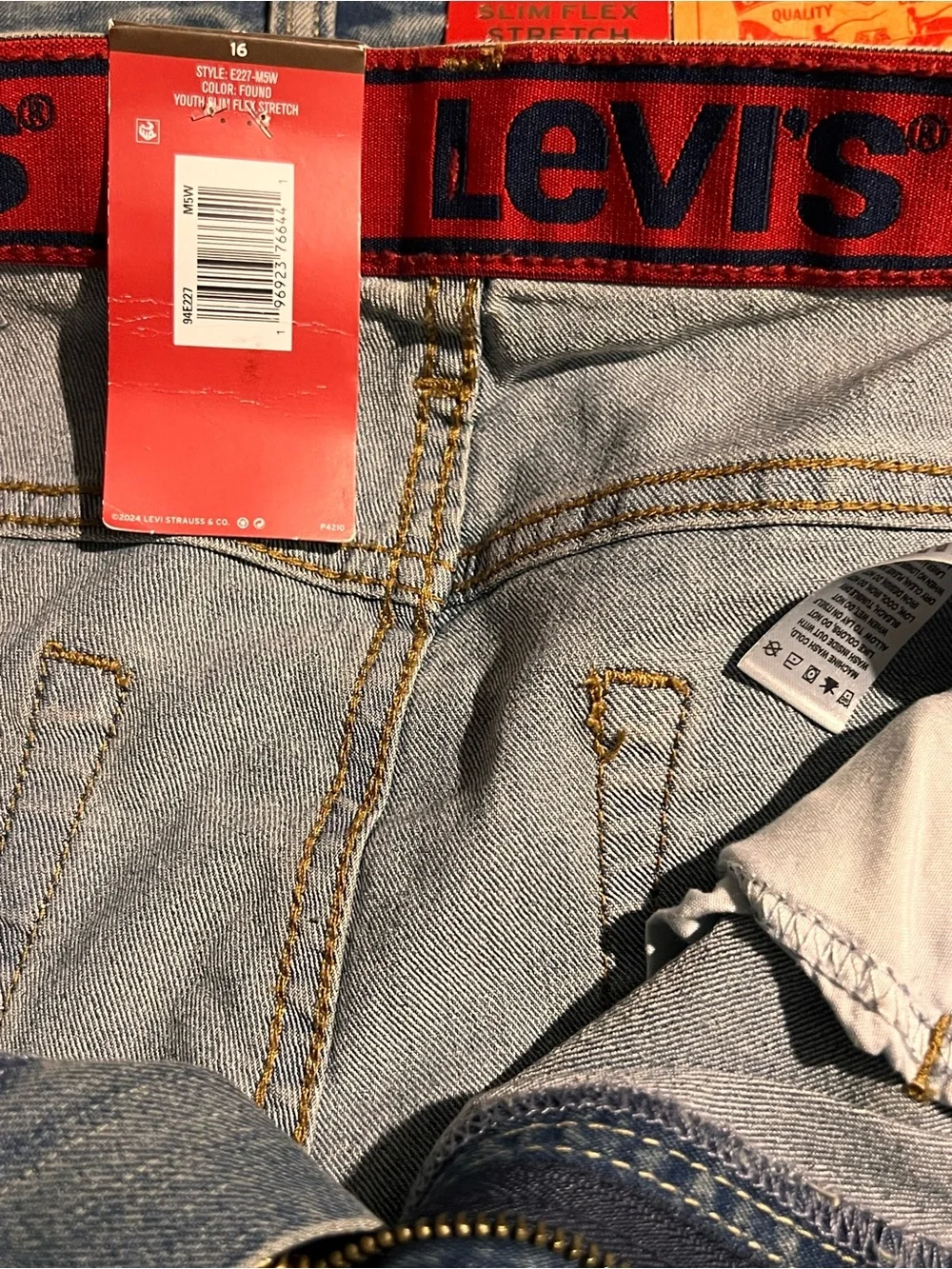 2 Pair Levis Boys Youth Jeans 511 Slim Flex Stretch Denim Blue Jeans 16 -28 x 30